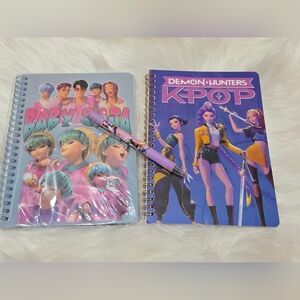 K Pop Demon Hunters Colorful Spiral Notebook Set with Pen